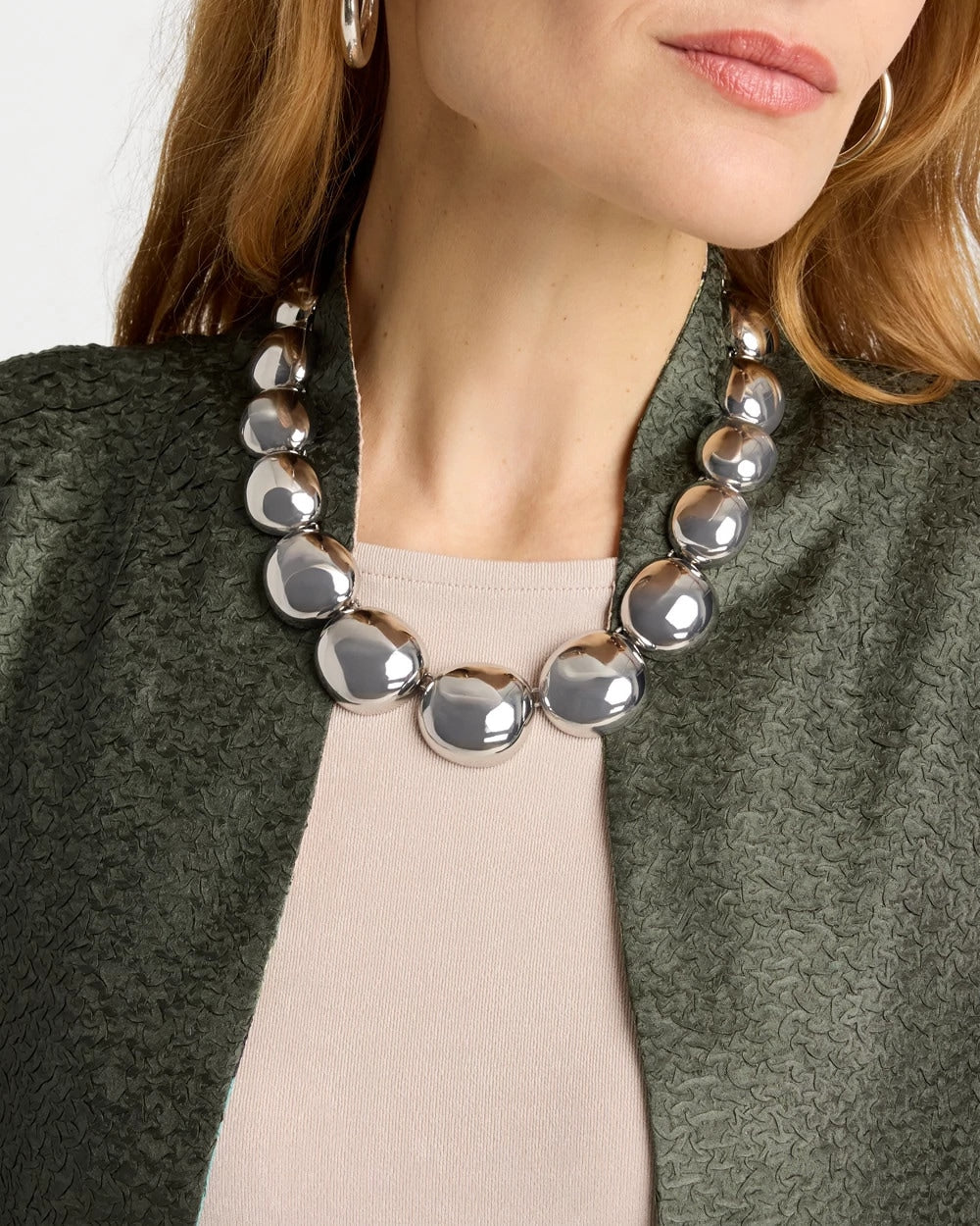 Chico's Sale - Silver Pebble Collar Necklace