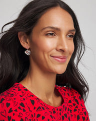 Chico's Outlet - Crystal Heart Gem Drop Earrings