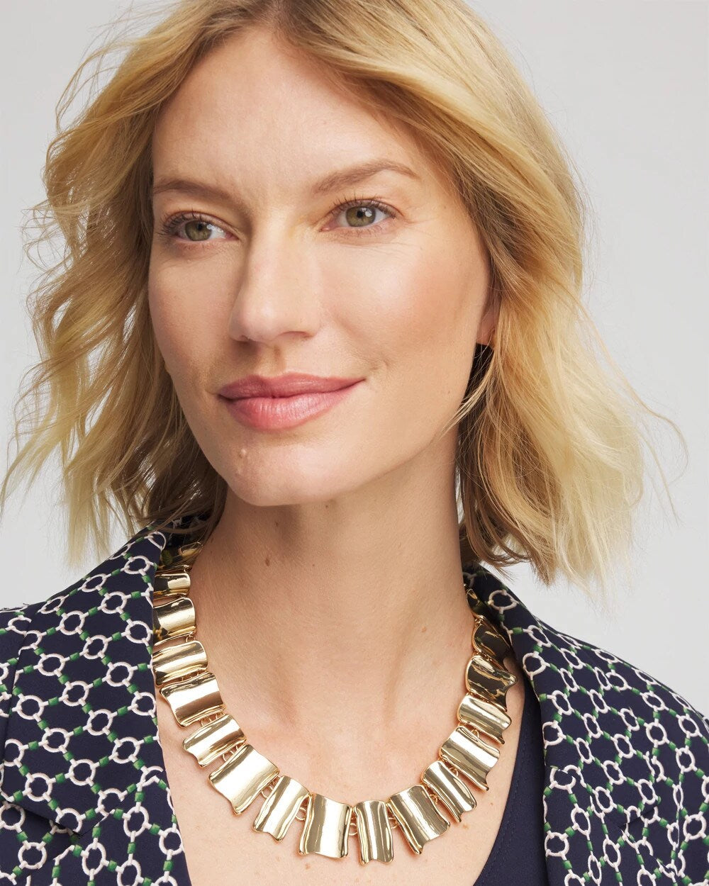 Chico's US - Gold Wave Collar Necklace