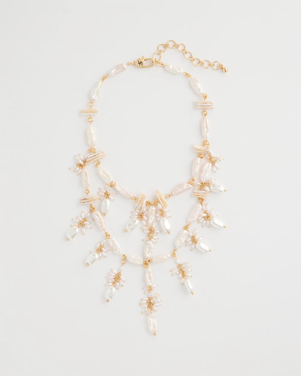 Chico's / Chico's Originals Pearl Cluster Bib Necklace