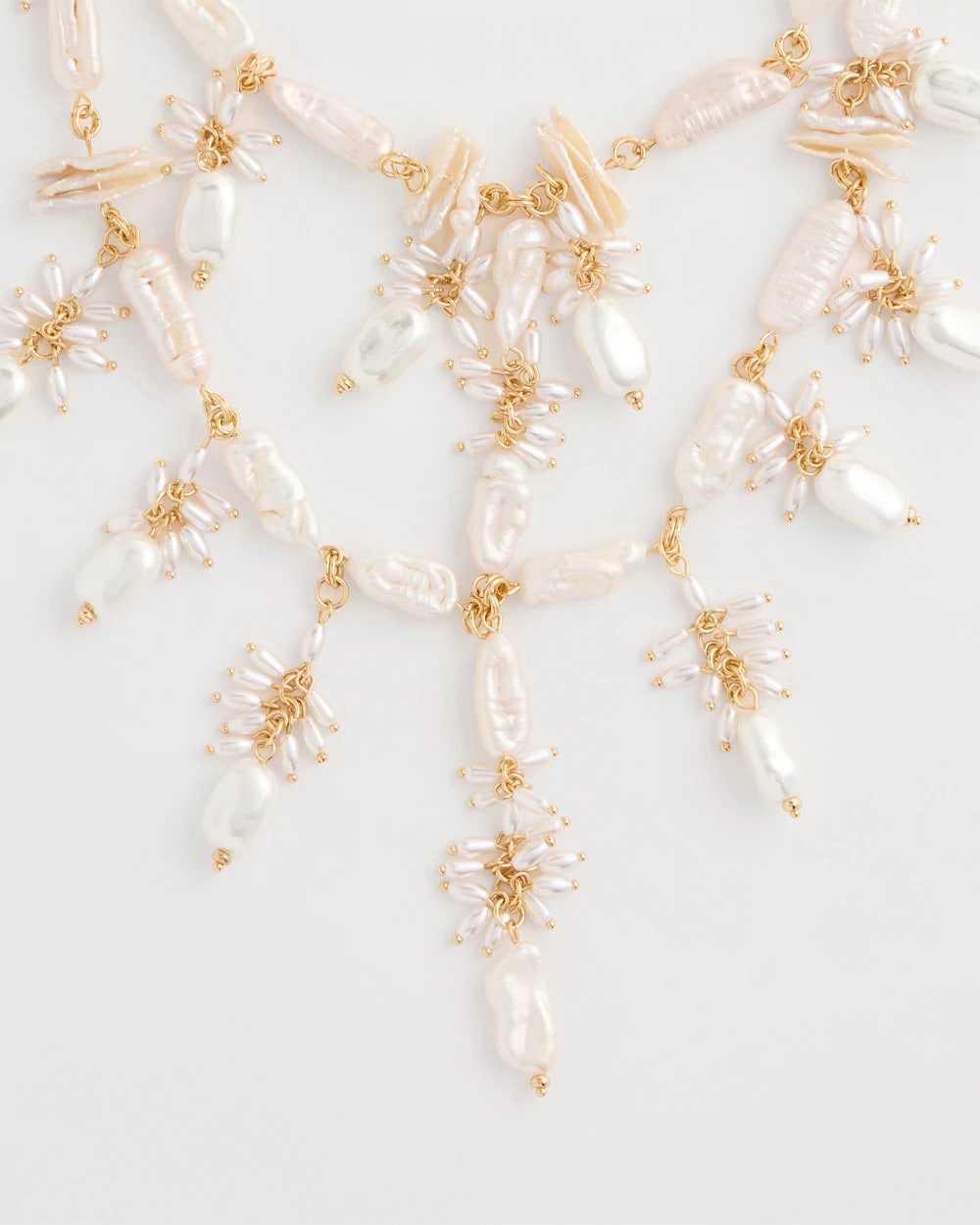Chico's / Chico's Originals Pearl Cluster Bib Necklace