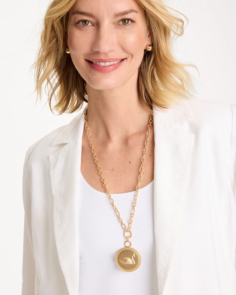Chico's Discount - Reversible Swan Pendant Necklace