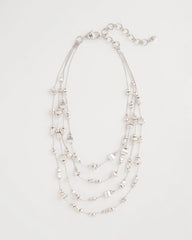 Chico's For Sale - Silvertone Nugget Illusion Necklace