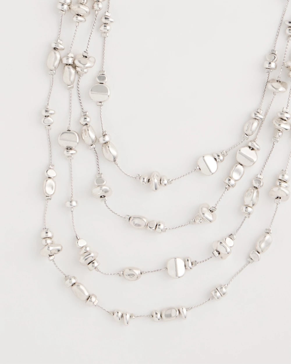 Chico's For Sale - Silvertone Nugget Illusion Necklace