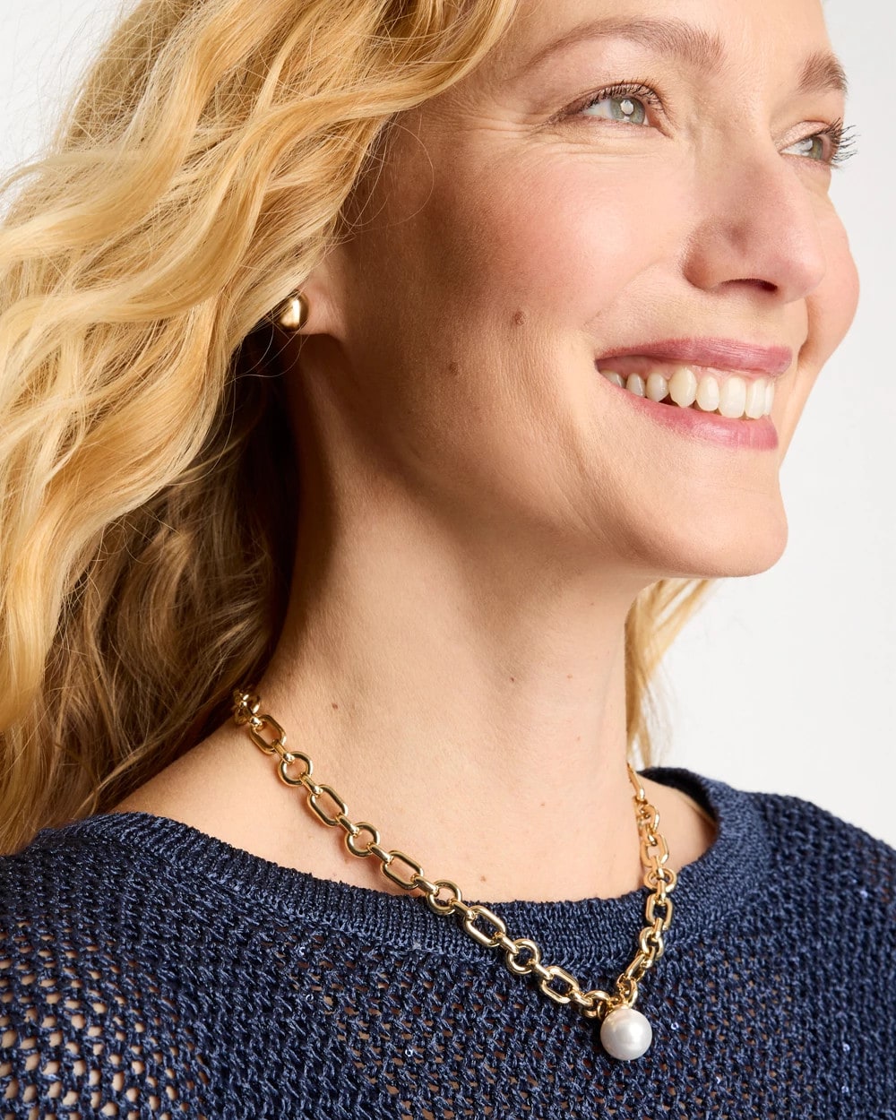 Chico's Outlet - Toggle Bar Pearl Pendant Necklace