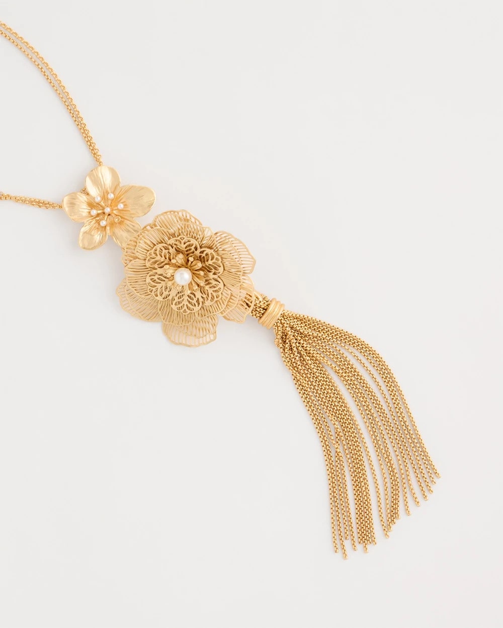 Chico's US - Filigree Flower Tassel Necklace