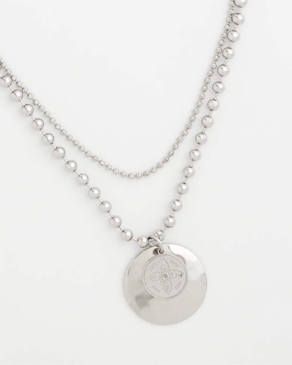 Chico's Sale - Short Silver Ball Chain Pendant