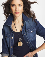 Chico's Outlet - Crinkle Mixed Metal Pendant