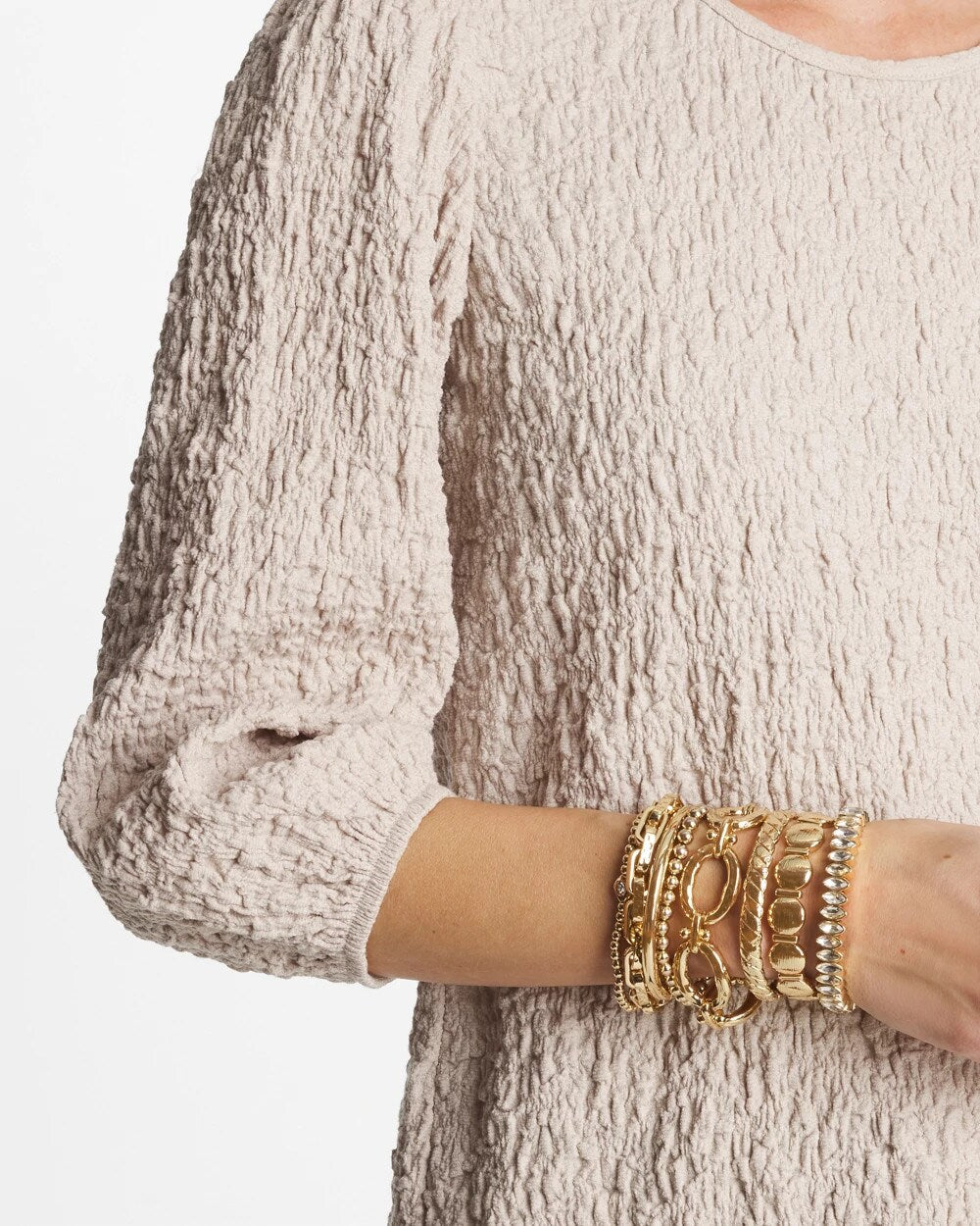 Chico's Discount - Textured Circle Stretch Bracelet