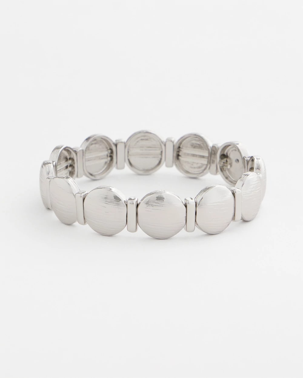 Chico's Sale - Silver Textured Circle Stretch Bracelet