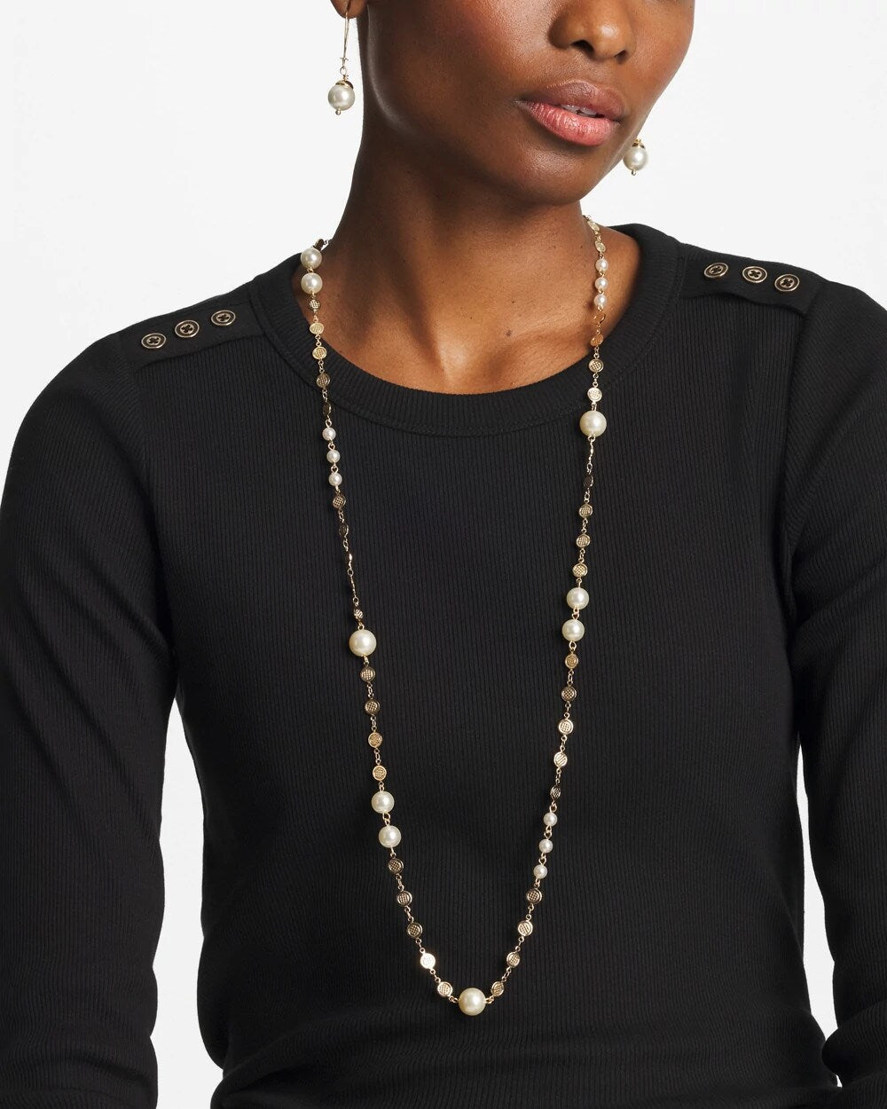 Chico's On Sale - Pearl and Link Necklace