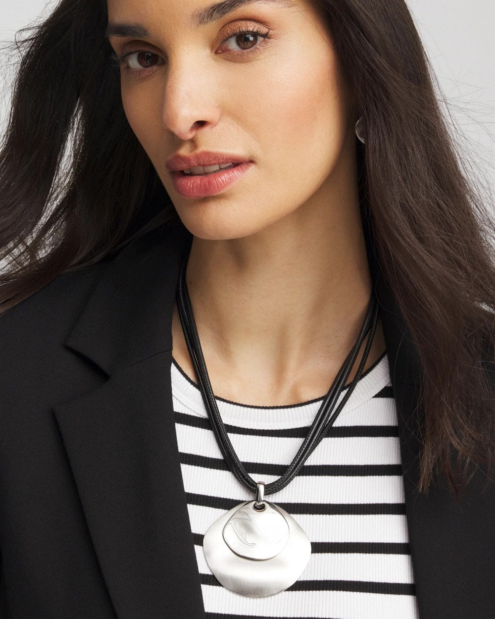 Chico's US - Silver Pendant On Cord