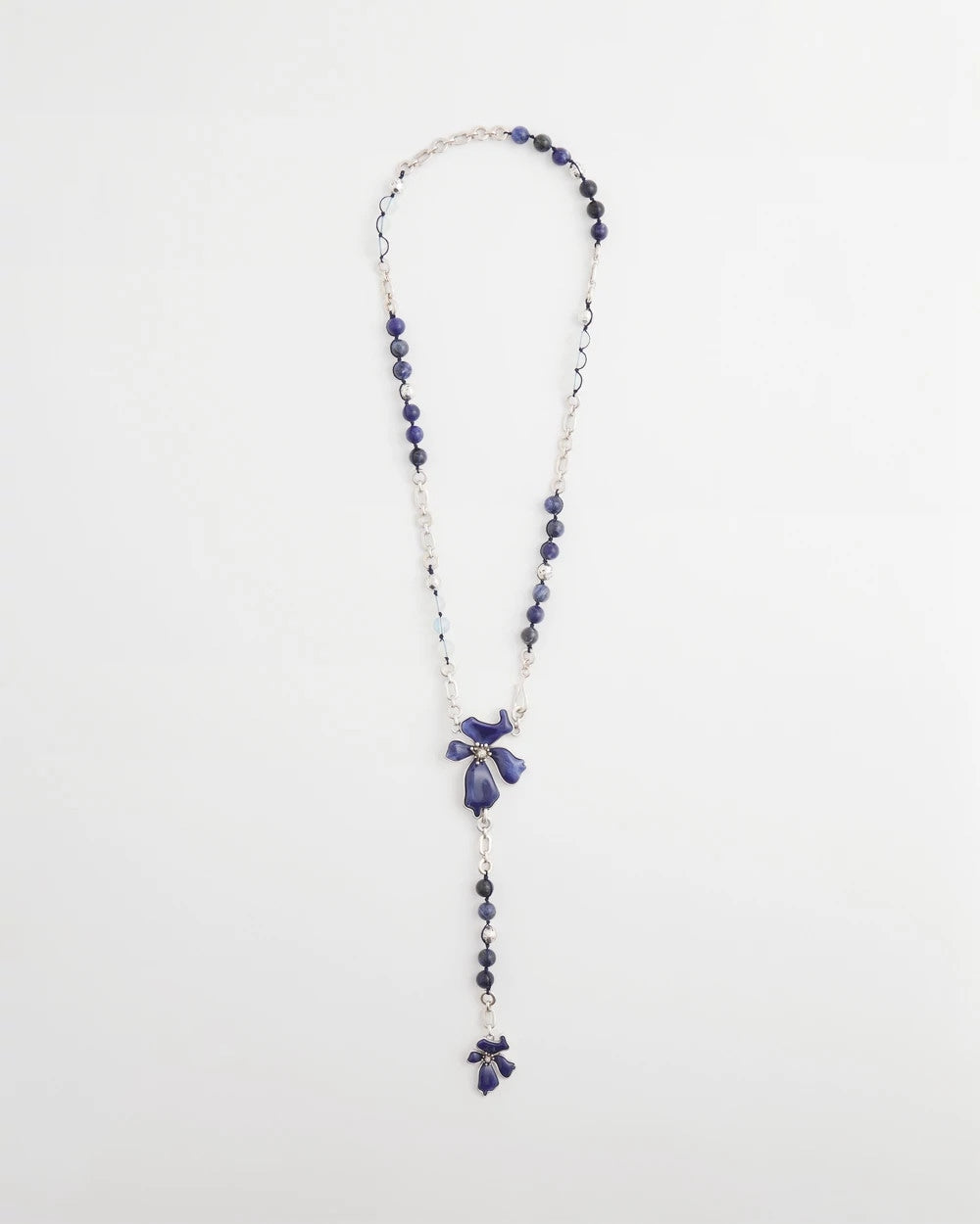 Chico's / Blue Flower Long Y-Necklace
