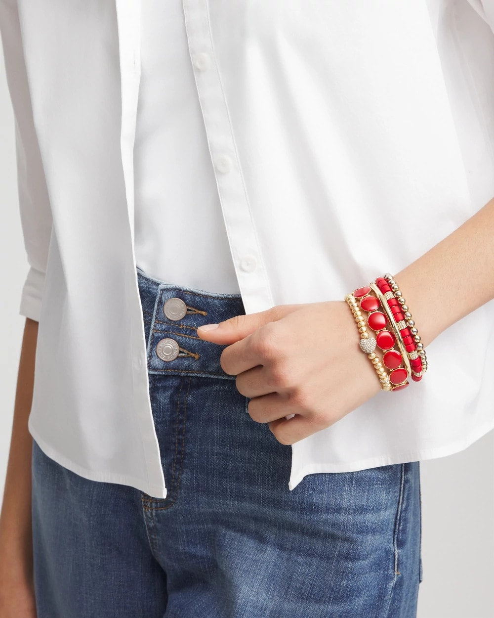 Chico's On Sale - Gold Heart Stretch Bracelet