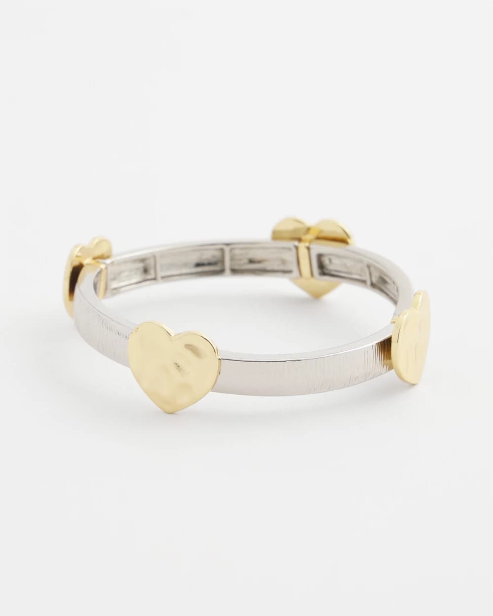 Chico's US - Mixed Metal Heart Stretch Bracelet