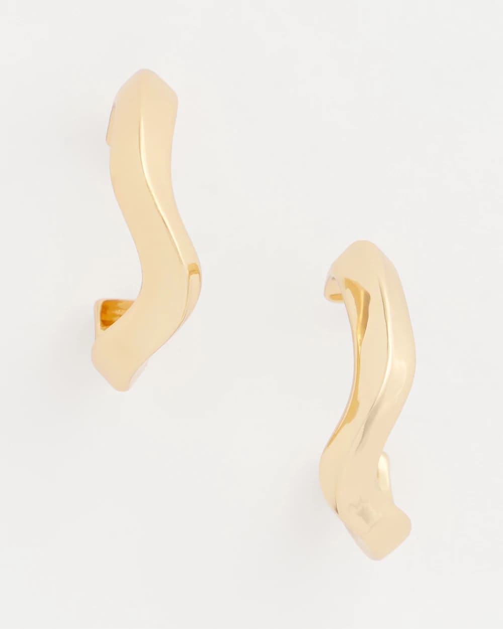 Chico's / Gold Wavy Hoop Earrings