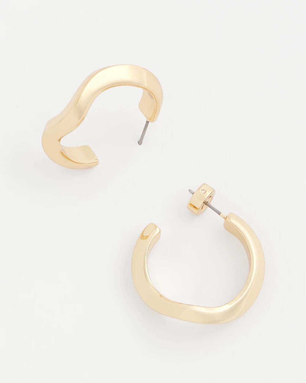 Chico's / Gold Wavy Hoop Earrings
