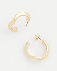 Chico's / Gold Wavy Hoop Earrings