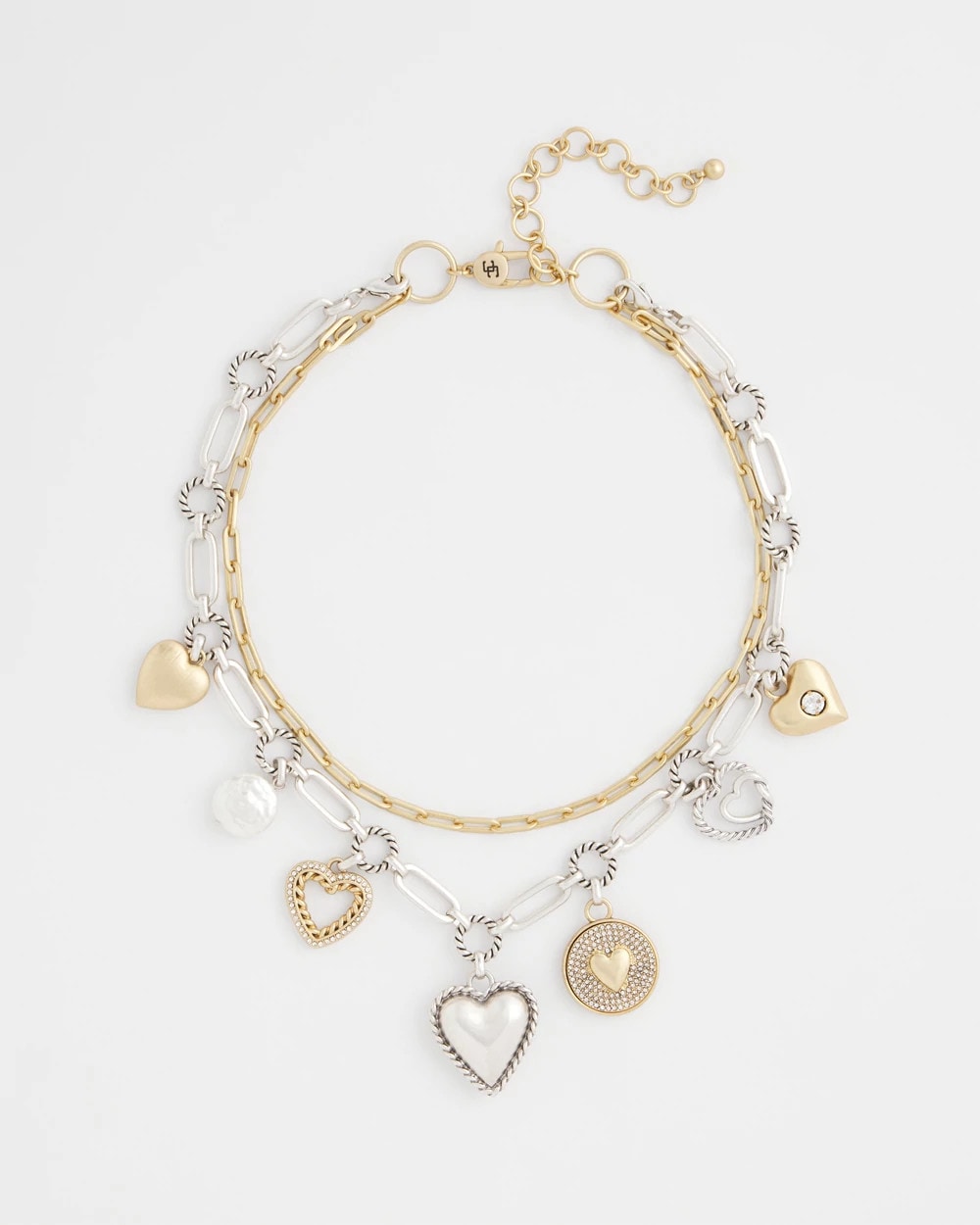 Chico's Sale - Mixed Metal Heart Charm Necklace