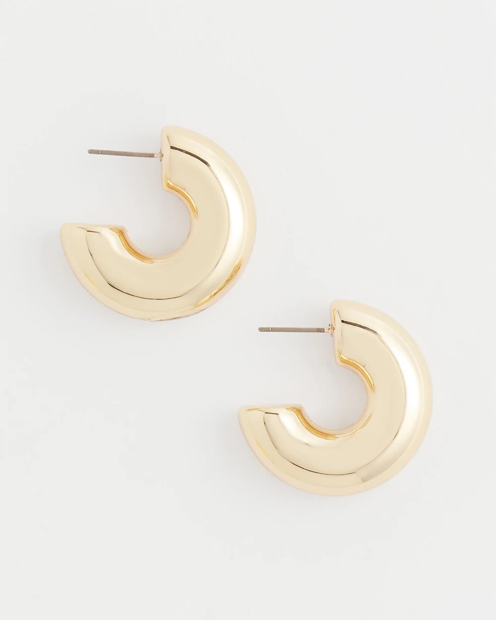 Chico's On Sale - Gold Puff Hoop Earrings
