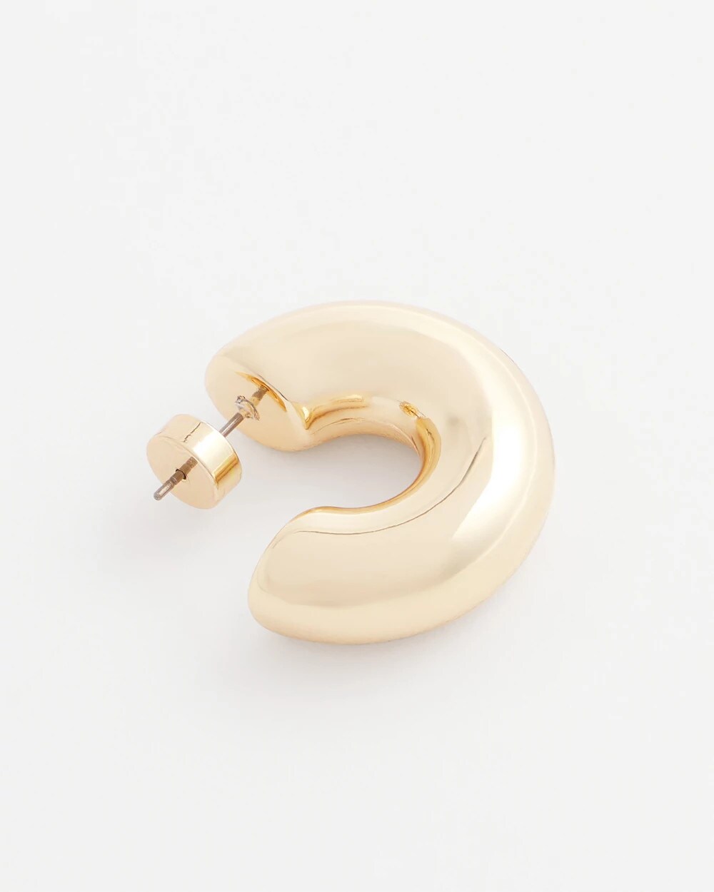 Chico's On Sale - Gold Puff Hoop Earrings
