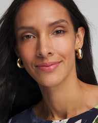 Chico's On Sale - Gold Puff Hoop Earrings