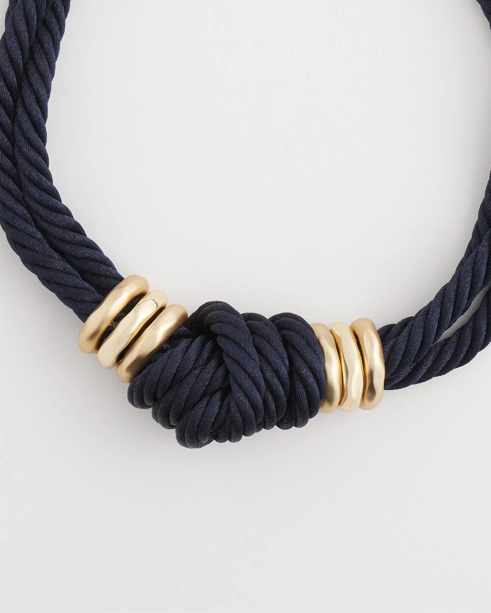 Chico's For Sale - Navy Knot Rope Necklace