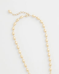 Chico's Outlet - Gold Bead Long Single Strand Necklace