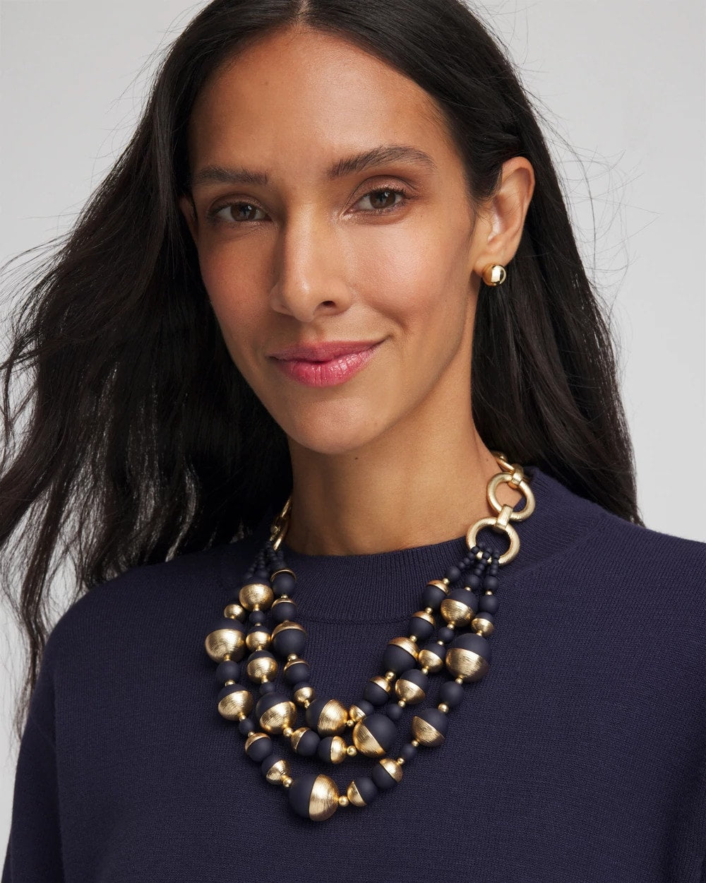 Chico's Online - Gold & Navy Bead Necklace