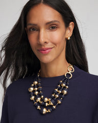 Chico's Online - Gold & Navy Bead Necklace