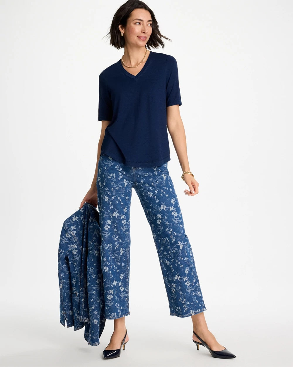 Chico's Discount - Cotton Slub V-Neck Tee