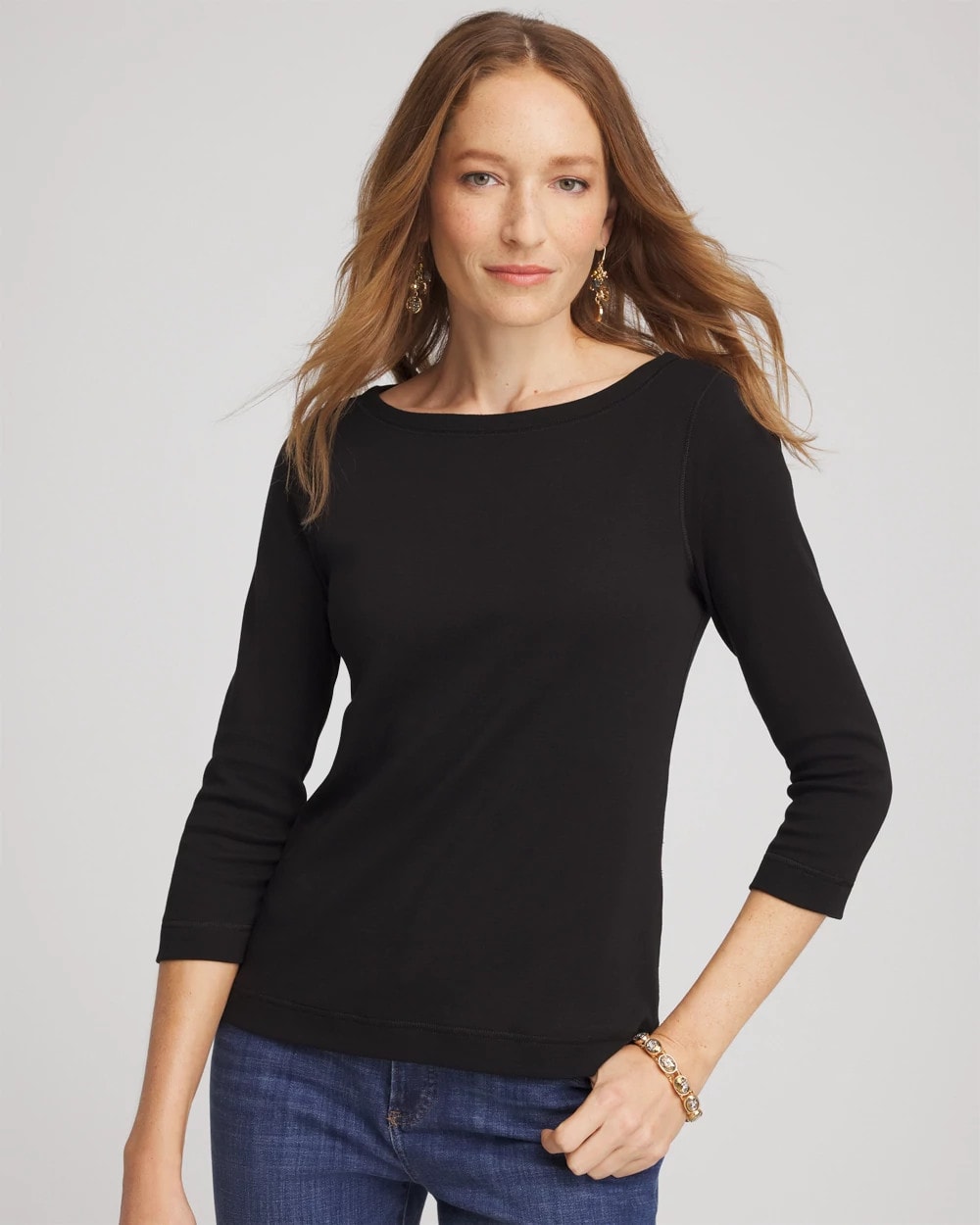 Chico's On Sale - Pima Cotton 3/4 Sleeve Tee