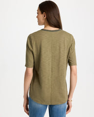 Chico's Discount - Cotton Slub V-Neck Tee