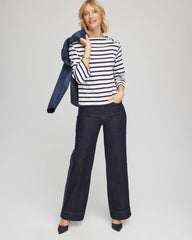 Chico's Sale - Bateau Neck Stripe Top