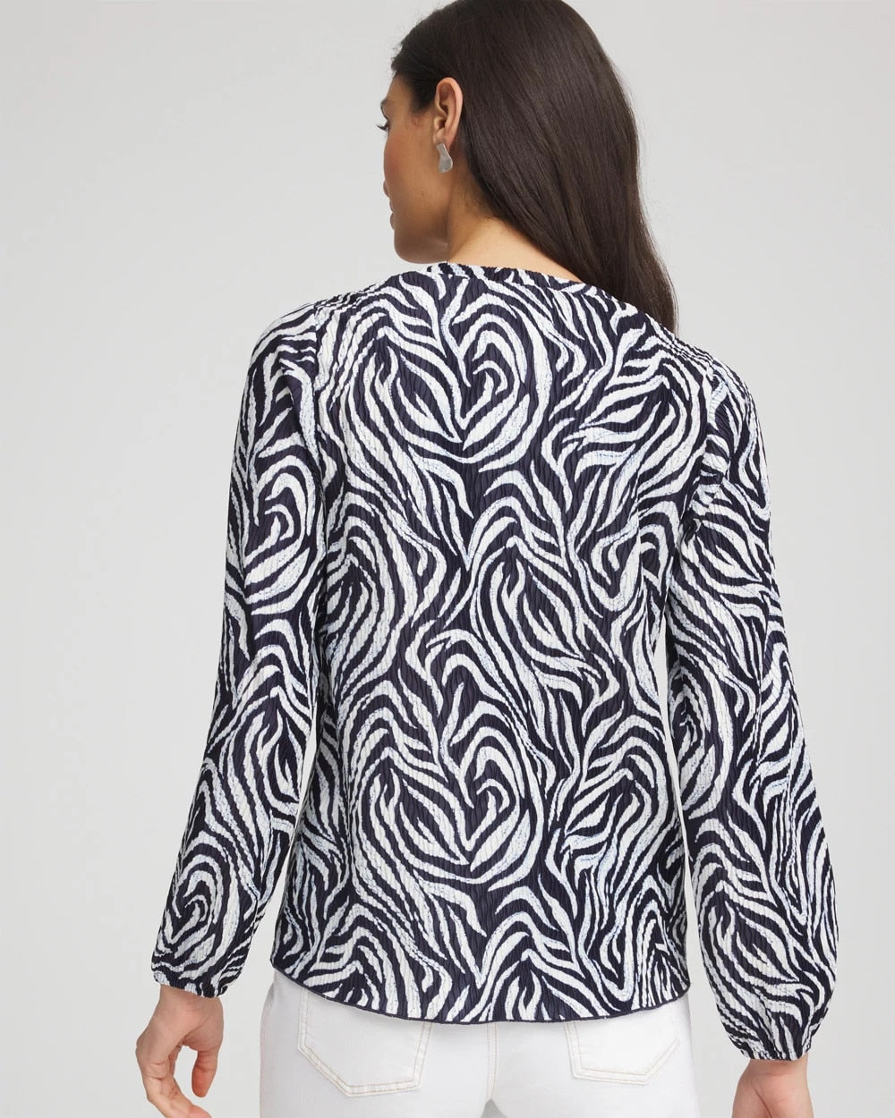 Chico's Outlet - Zebra Waves Crinkle Top
