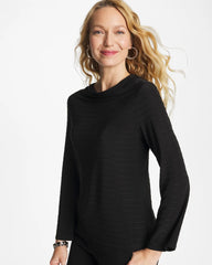 Chico's US - Textured Long Sleeve Cowlneck Tee