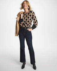 Chico's / Ponte Poplin Polka-Dot Top