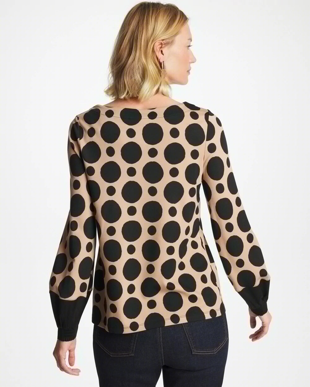 Chico's / Ponte Poplin Polka-Dot Top