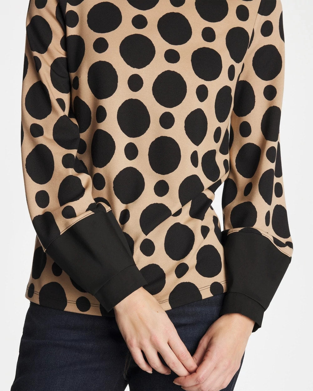 Chico's / Ponte Poplin Polka-Dot Top