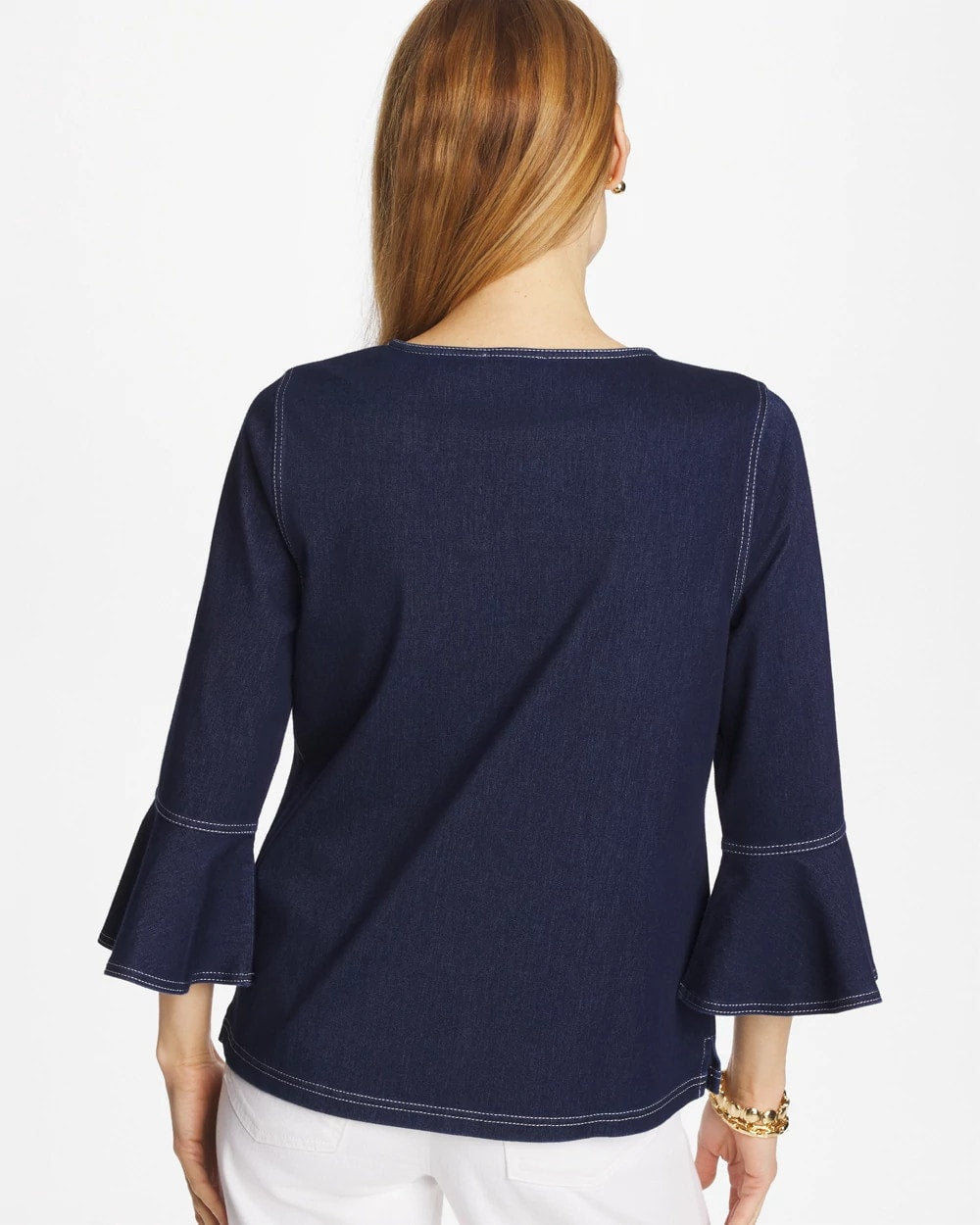 Chico's On Sale - Indigo Denim Trumpet Sleeve Top