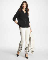 Chico's For Sale - Collared Rib Mix Henley