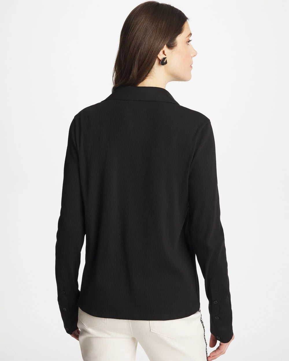 Chico's For Sale - Collared Rib Mix Henley