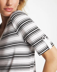 Chico's Outlet - Pima V-Neck Tab Sleeve Tee