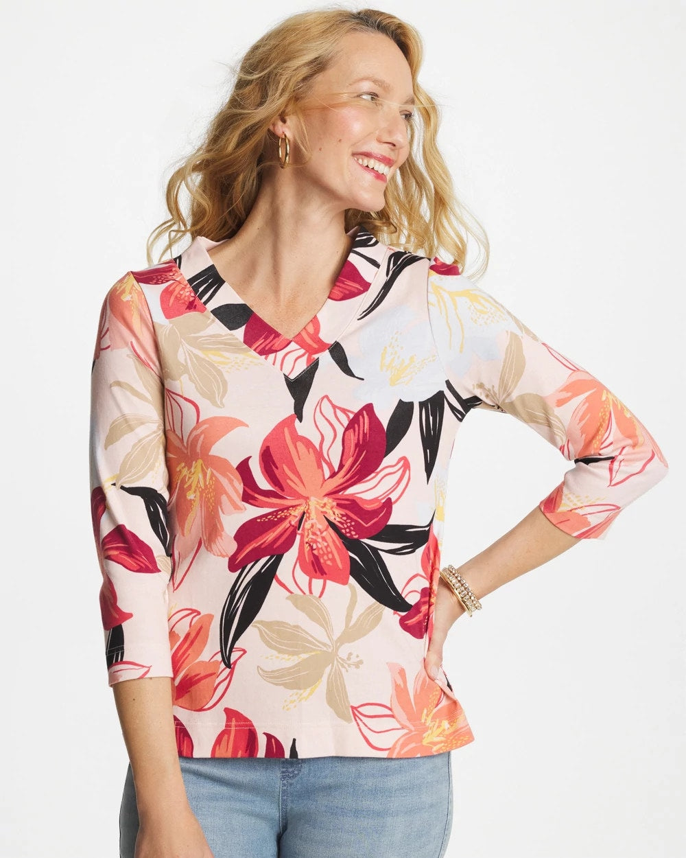 Chico's For Sale - Pima Cotton 3/4 Sleeve Tee