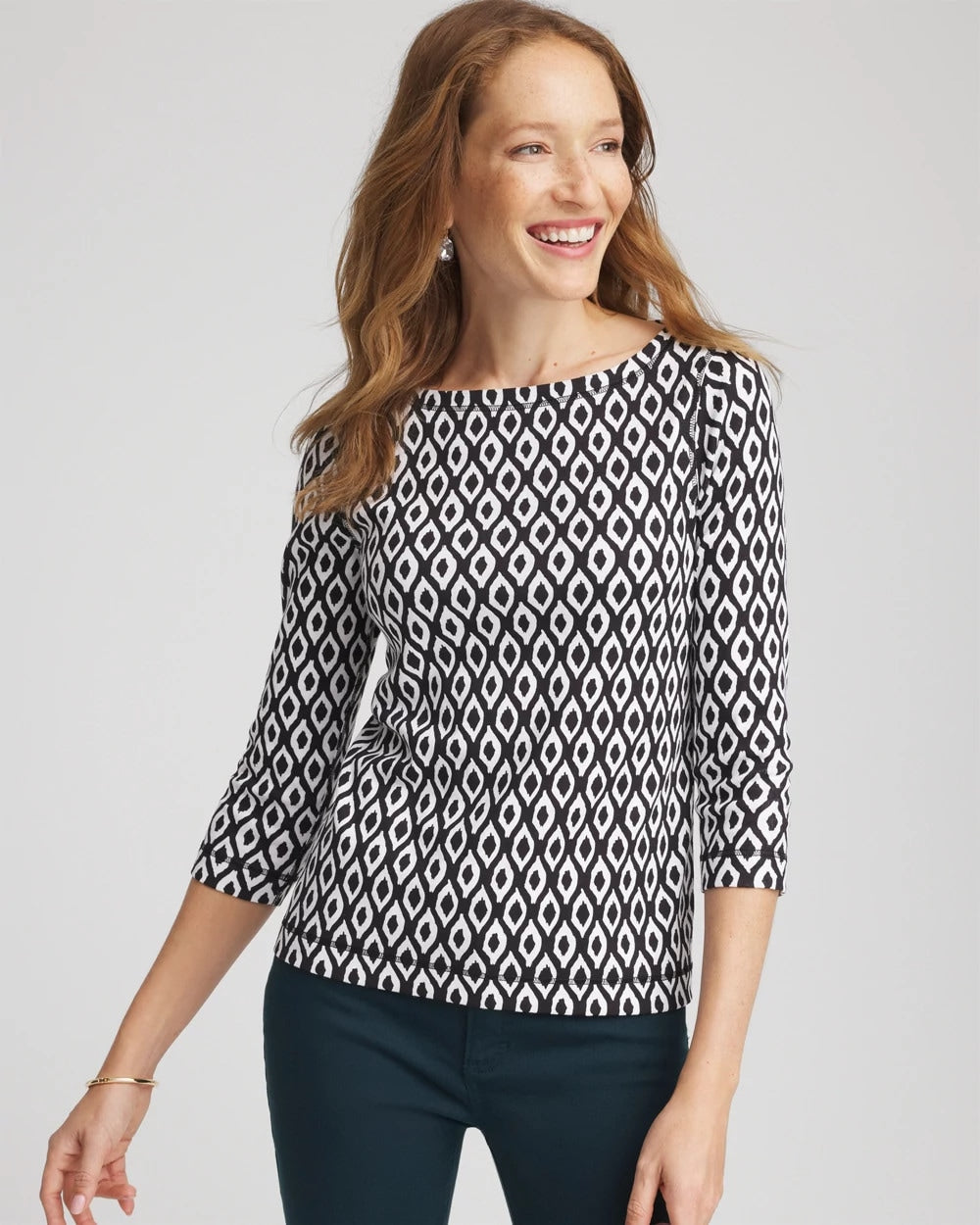 Chico's Outlet - Pima 3/4 Sleeve Tee