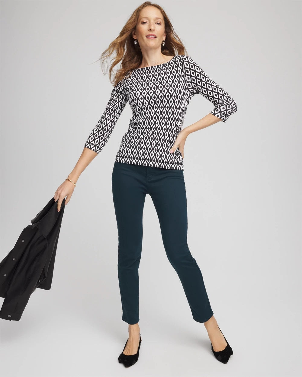 Chico's Outlet - Pima 3/4 Sleeve Tee