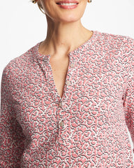 Chico's / Cotton-Slub Splitneck Henley Tee