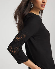 Chico's Heart Sleeve Detail Tee