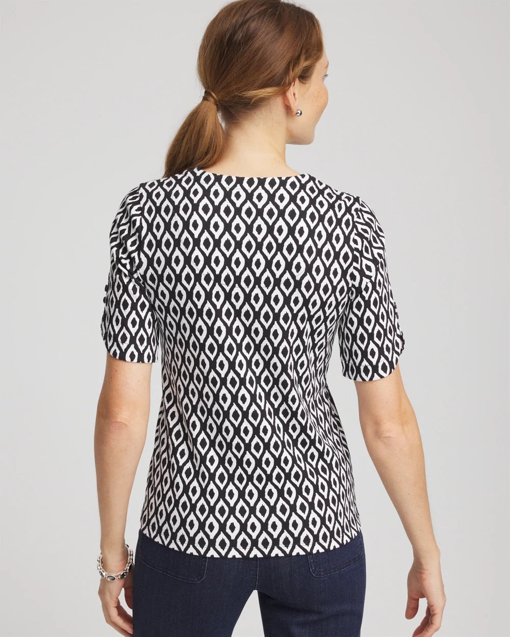 Chico's Sale - Printed Pima Elbow Sleeve Tee