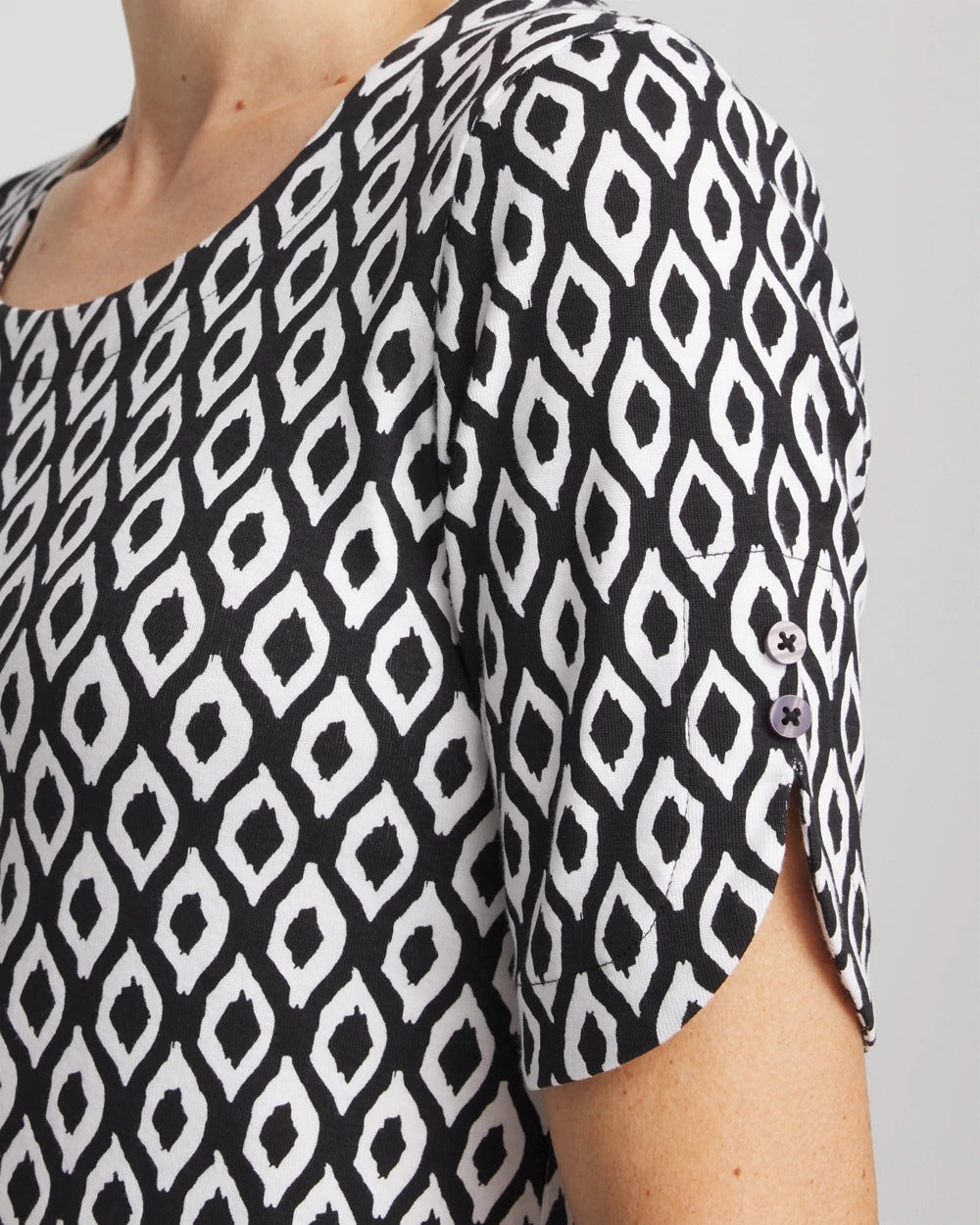Chico's Sale - Printed Pima Elbow Sleeve Tee